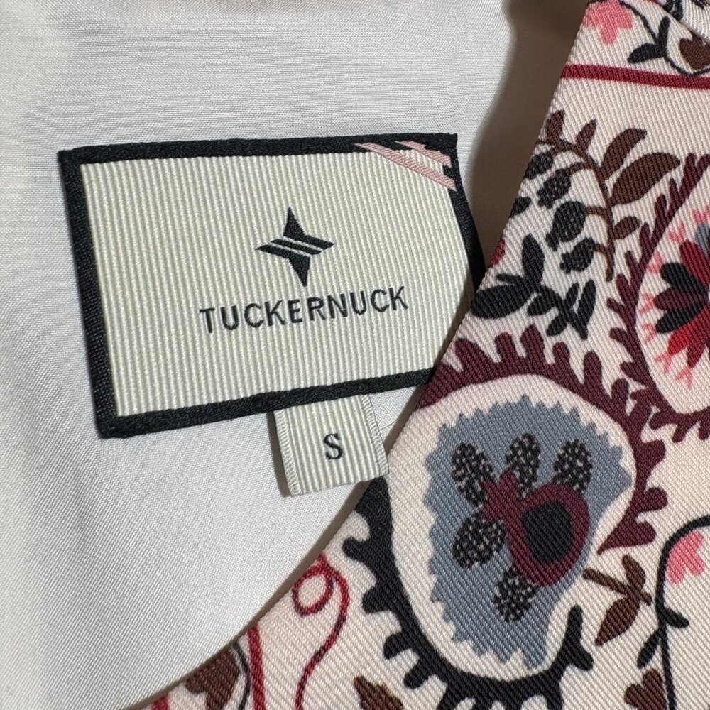 Tuckernuck Patchwork Floral Mini Jamie Dress size S small bell sleeve stripe - Picture 6 of 11